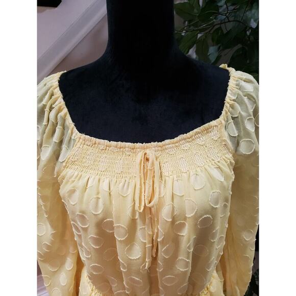 Lauren Conrad Women's Yellow 100% Polyester Scoop Neck Long Sleeve Top Blouse S - Picture 12 of 12